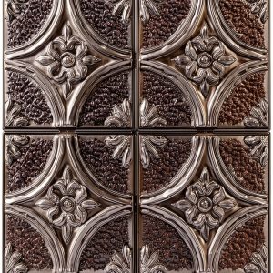 Silver Tin Peel and Stick Backsplash Tile by WallPops-0