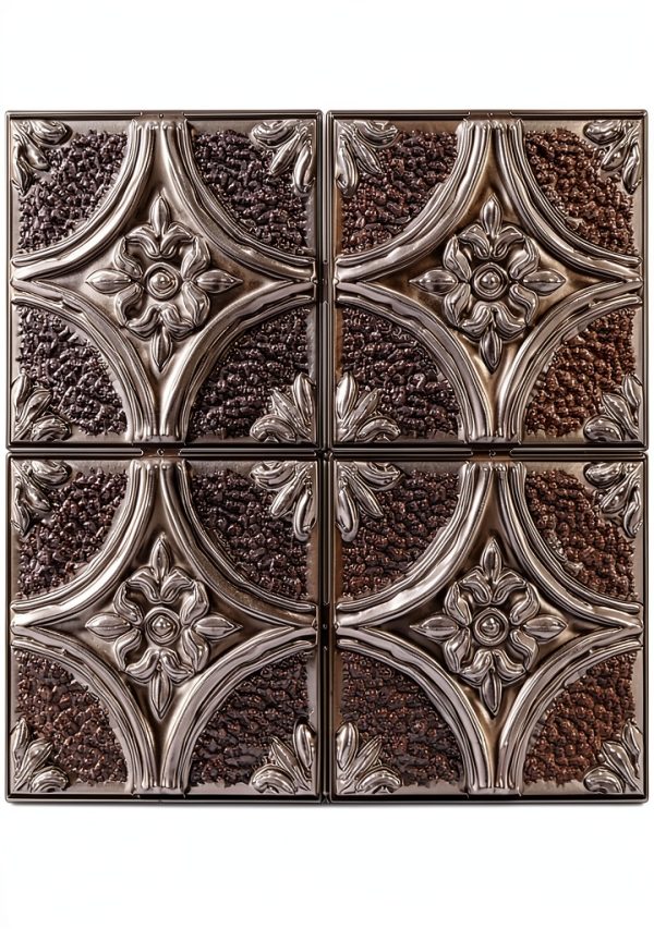 Silver Tin Peel and Stick Backsplash Tile by WallPops-0