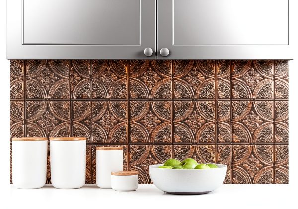 Silver Tin Peel and Stick Backsplash Tile by WallPops-1