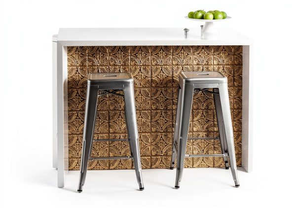 Silver Tin Peel and Stick Backsplash Tile by WallPops-3