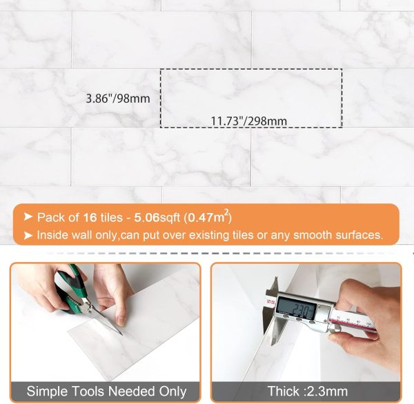 VAOVI Marble Peel and Stick Backsplash Tiles DIY Home-5