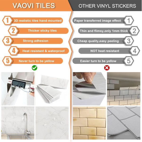 VAOVI Marble Peel and Stick Backsplash Tiles DIY Home-6
