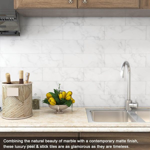 VAOVI Marble Peel and Stick Backsplash Tiles DIY Home-3
